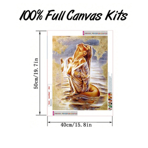 لوحة نسائية عصرية مثيرة للديكور المنزلي 40*50 ذاتية الصنع لوحة ماسية كاملة دائرية 5D أكريليك عارية لتزيين الجدران - Product Image 4