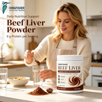 Poudre d'extrait de foie de bœuf en vrac, protéines naturelles de bœuf élevé en pâturage, supplément de vitamine B12 et de fer, emballage en pot, ODM OEM