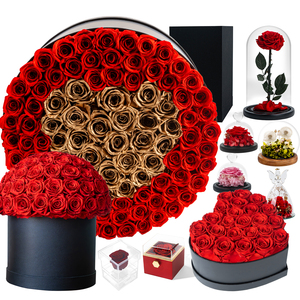 Cadeau de la Saint-Valentin, fleurs pour un anniversaire, roses éternelles, vente en gros, boîte de luxe, rose stabilisée et préservée pour femme - Product Image 2