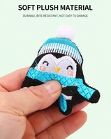 En gros, en stock, personnalisable : Ensemble de jouets pour chat en peluche à la cataire, motifs Arbre, Bonhomme de neige, Pingouin, 7,5 cm, mini-plateau brodé, apaisant pour l'intérieur