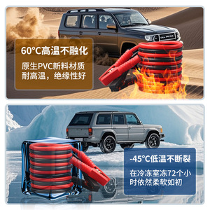 Car <b>Battery</b> Jumper <b>Cable</b> Pure Copper Connector 300A Peak Current Red Passenger Car Jump Starter Clip - Product Image 2