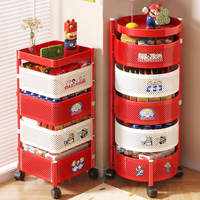 Chariot de cuisine à roulettes, étagère de rangement, panier à légumes et fruits multi-niveaux, paniers rotatifs à 360 degrés, étagère avec roulettes, vente chaude