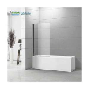 Panel de Ducha Corredizo de Vidrio Templado Económico sin Marco para <span class=keywords><strong>Bañera</strong></span> de Hotel, <span class=keywords><strong>Mampara</strong></span> de Ducha para Baño - Product Image 1