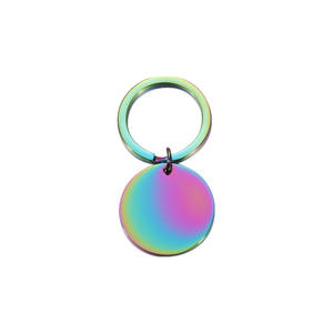 Vente chaude plaqué or en acier inoxydable clé pendentif Simple Couple <span class=keywords><strong>petit</strong></span> disque suspendu personnalisé Laser Logo thème chrétien - Product Image 5