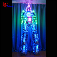 Costume LED Mecha Armor Cyberpunk pour Spectacle Scénique, DJ, Festival, Défilé, Soirée en Boîte de Nuit, Événement de Danse, Show