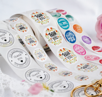 Autocollant circulaire personnalisé en plastique, papier vinyle adhésif, étiquette imperméable, impression de logo, rouleau d'autocollants