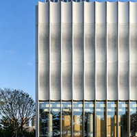 Système de Façade Creuse en Panneaux d'Aluminium Perforé, Revêtement Poudré, Ignifuge Classe A pour Bâtiments Commerciaux, Villas, Extérieurs de Gymnases