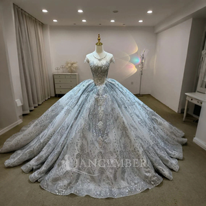 Elegante Vestido de Novia, Lujoso Vestido de Novia con Perlas, Vestido de Baile Brillante, Vestidos de Novia Personalizados Lsjj20 - Product Image 5