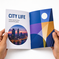 Service d'impression personnalisé pas cher pour catalogues, brochures et flyers A5 de l'entreprise d'impression du Jiangsu, avec reliure plastique et papier offset 300 g/m²