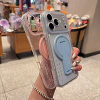 Nouvel étui pour iPhone 16 Pro 15 Pro avec support à paillettes et design magnétique anti-chute