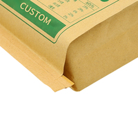 Sac en papier kraft imprimé personnalisé, écologique et de qualité alimentaire, pour l'emballage de 5 kg de farine de sarrasin/de riz, avec logo personnalisé