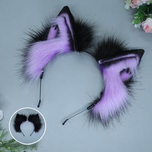 E0069 giả lông sói Tai Headband cos Prop thực tế con thú tinh thần tóc phụ kiện sôi động cosplay sang trọng động vật tai mũ nón - Product Image 4
