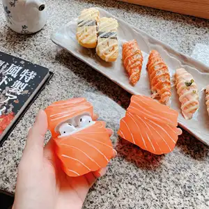 Japonais Alimentaire Emulational 3D Mignon Drôle Saumon Écouteurs Couvre Pour Airpods Régulière Pour Apple Airpods Pro 1 2 3 Cas