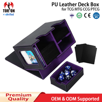 Boîte de Rangement Torson pour Cartes Yu-Gi-Oh! et Magic: The Gathering en Cuir PU avec Fenêtre, 2 Séparateurs et Fermeture Magnétique