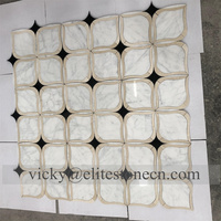 Vente flash : Mosaïque de fleurs en marbre blanc Statuario pour la décoration intérieure de luxe des murs intérieurs