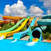 Tobogán Acuático de Fibra de Vidrio Resistente, con Certificación EN1176 y CE, de Grado Comercial, para Piscinas Interiores y Exteriores, Parques Infantiles