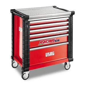 Armoire à outils Usag Racing 519 à 6 tiroirs rouge, armoire de rangement roulante pour atelier - Product Image 2