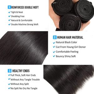 <span class=keywords><strong>Extensiones</strong></span> <span class=keywords><strong>de</strong></span> <span class=keywords><strong>Cabello</strong></span> Humano Liso 15A, 100% <span class=keywords><strong>Cabello</strong></span> Virgen Sin Procesar, Color Negro <span class=keywords><strong>Natural</strong></span>, Trama Rápida, Aspecto Suave y Voluminoso, Uso Diario - Product Image 3