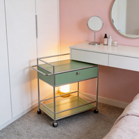 Armoire de rangement moderne en acier inoxydable, connectable, pour petite location, sans perçage, installation facile, utilisation salle à manger et chambre