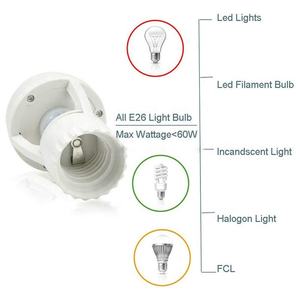 360 độ PIR chuyển động cảm biến chuyển đổi <span class=keywords><strong>E27</strong></span> <span class=keywords><strong>LED</strong></span> bóng đèn Ổ cắm cảm biến de movimiento đèn cơ sở chủ PIR cảm ứng chuyển động cảm biến chuyển đổi - Product Image 4