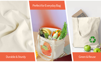 Grand sac fourre-tout BSBH en toile de coton imprimé personnalisé avec poignée en corde, réutilisable, extra large, sac à bandoulière pour femmes et enfants