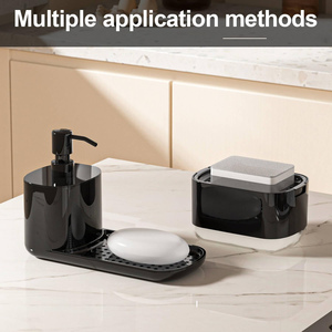 Dispensador de Jabón de Plástico Transparente de Doble Cámara, Diseño Moderno y Duradero, para Uso en Hospitales, Escuelas, Hogares, Hoteles y Cocinas - Product Image 4