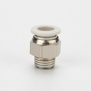Haosheng <b>Quick</b> <b>Connector</b> 8mm Straight Threaded Pneumatic Pipe Fitting Nickel Plated Brass - Product Image 1