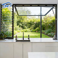Fenêtres à auvent modernes personnalisées en aluminium et verre avec isolation thermique et cadre en aluminium, design à ouverture par le haut