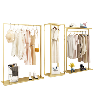 Hàng May Mặc Giá Vàng Kim Loại Quần Áo Đường Sắt Nhiệm Vụ Nặng Nề Quần Áo Giá Cho Treo Quần Áo Công Suất Lớn Quần Áo Tổ Chức - Product Image 2