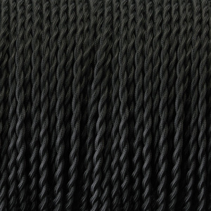 18-jauge <span class=keywords><strong>Noir</strong></span> Tordu <span class=keywords><strong>Tissu</strong></span> Couverts Anciens Industrielle Électrique Fil 0.75*2 Core Vintage Style <span class=keywords><strong>Tissu</strong></span> Lampe/Pendentif Cordon Câble - Product Image 5