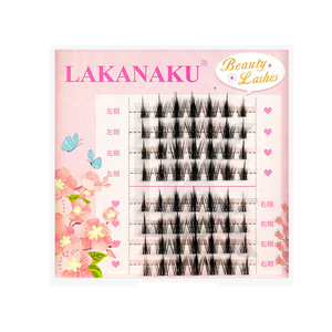 Lakanaku Beauty Lashes – faux cils individuels, bande invisible, 8 rangées, style clair de lune blanc, pour débutants - Product Image 1