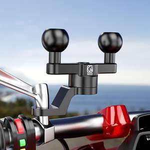 Base de fixation pour rétroviseur en aluminium avec deux billes en TPU de 1 pouce, trous de fixation de 10 mm, compatible avec les supports RAM taille <span class=keywords><strong>B</strong></span>, moto, mobile - Product Image 6