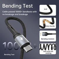 Échantillon gratuit ASPOR AC-51 5A Câble Micro USB à charge rapide, tressé en nylon, robuste, pour la synchronisation des données des téléphones et tablettes