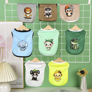 Gilet pour animaux de compagnie à imprimé animal mignon, vêtements d'été respirants pour chats et chiens, options multicolores unisexes - Product Image 1