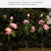 Solarenergie-Sparende Wasserdichte Batteriebetriebene LED-Bodenleuchte IP65 Garten Hof Leuchtende Lotus Dekorative Beleuchtung