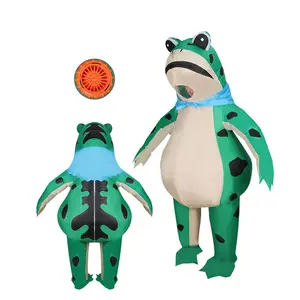 Hot Products Rollenspel Carnaval Party Full Body Suit Kostuums Halloween Kids Volwassen Groene Kikker Opblaasbaar Kostuum