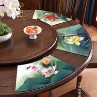 Napperon de table en cuir PU antidérapant et imperméable à l'eau, résistant à la chaleur, en tissu, pour la maison