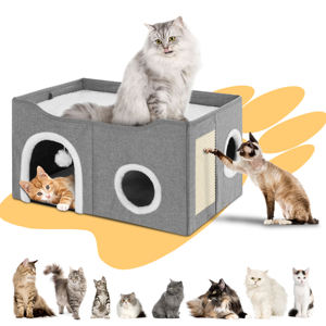 Luxus Katzen bett Cave Condo mit Dual Scratcher Panels Soft Kitty <span class=keywords><strong>Cat</strong></span> House - Product Image 1