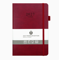 Agenda 2027 A5 384 pages, carnet d'écriture, journal de contrôle personnel, bloc-notes en cuir PU, agenda quotidien et mensuel, papeterie, cadeaux