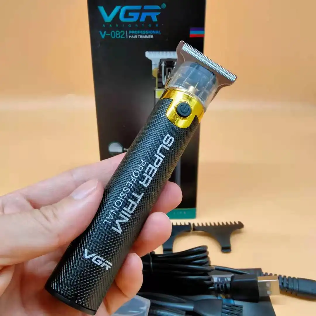 VGR V082 082バリカン理髪店男性コードレス電気ひげトリマーTブレード充電式ヘアカッティングキット付き