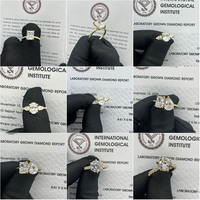Bague de fiançailles personnalisée en or jaune 18 carats Toi et Moi avec émeraude et diamant de laboratoire en forme de poire, deux pierres, bijoux fins minimalistes, cadeau