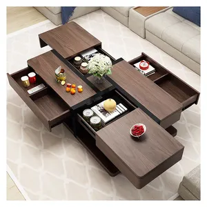 Hot Sale Lift Up Wohnzimmer möbel Moderne Walnuss Couch tisch Holz Lagerung Tee tisch Design