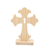 Décoration de crèche en bois de pin massif sculpté à la main, croix décorative découpée au laser, ornement chrétien pour l'avent, décoration de table de Noël, cadeau de Noël