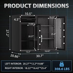 <span class=keywords><strong>TIGERKING</strong></span> Coffre-fort commercial robuste à double porte de 10,08 pieds cubes avec fente de dépôt, résistance au feu de 45 minutes, pour espèces et documents - Product Image 4