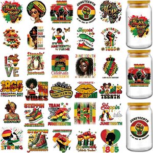 Décalcomanies UV à motif africain Juneteenth <span class=keywords><strong>pour</strong></span> tasses, autocollants <span class=keywords><strong>pour</strong></span> le Mois de l'Histoire des Noirs <span class=keywords><strong>pour</strong></span> mugs de 16 oz, durables, lavables, motif dessin animé - Product Image 1