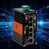 E-link Industrial AI Smart Managed - Switch PoE Mini Gigabit Ethernet de 5 Puertos y 20 Gbps (30W/60W/90W) para Sistemas de Monitoreo Solar