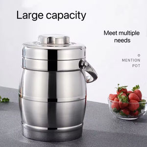 Lonchera Redonda de 3 Niveles con Forma de Tambor, Lonchera Térmica de Acero Inoxidable - Product Image 4