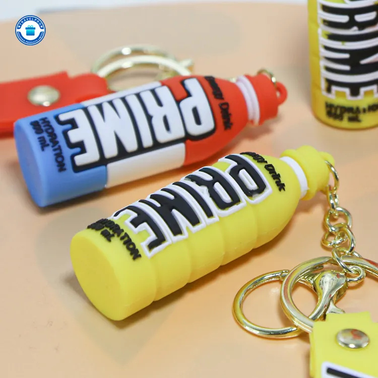 Llaveros de goma 3D coloridos personalizados Travelpro, llavero de recuerdo con logotipo de hidratación Prime para accesorios de llavero