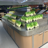 Zware-duty rekken supermarkt groente- en fruitdisplay schappen met gesloten bovenste deel