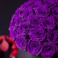 Boîte cadeau personnalisée de fleurs rondes en papier de roses conservées de qualité A